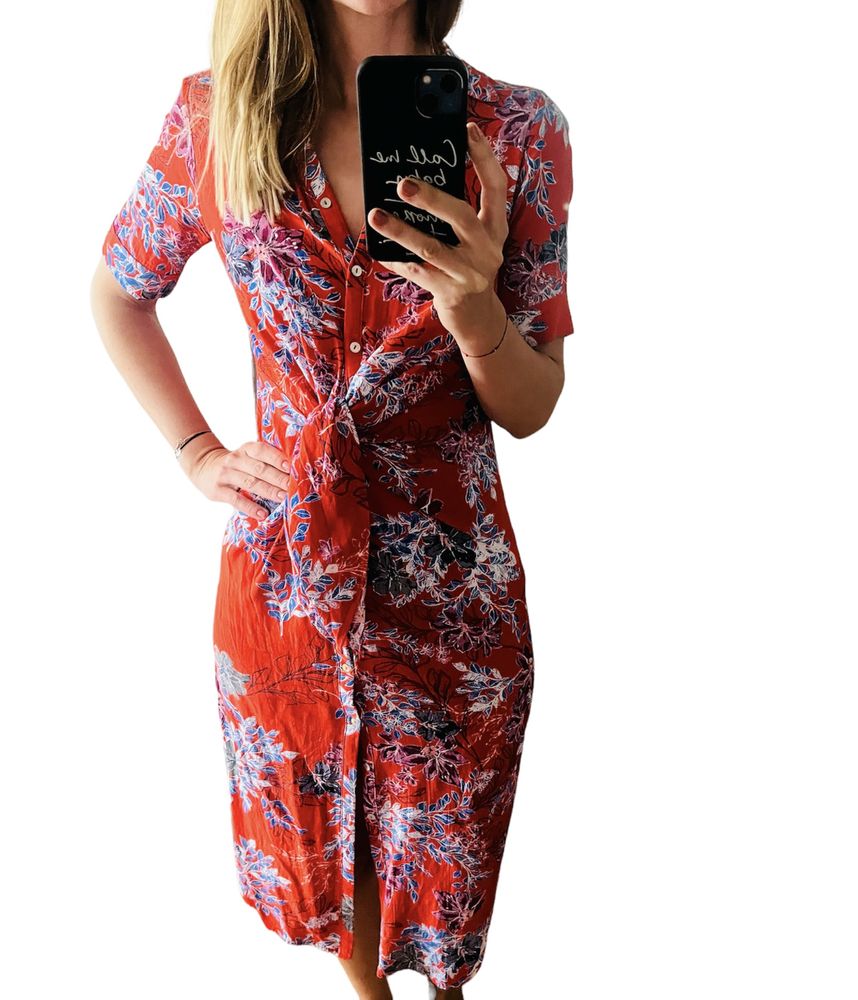 Rochie model floral, viscoza