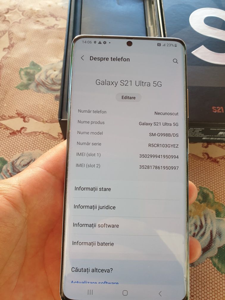 Vând samsung galaxi s21 ultra 5G 265 G 12G rami