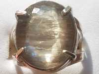 Сребърен пръстен със  султанит с ефект котешко око СЕРТИФИКАТ