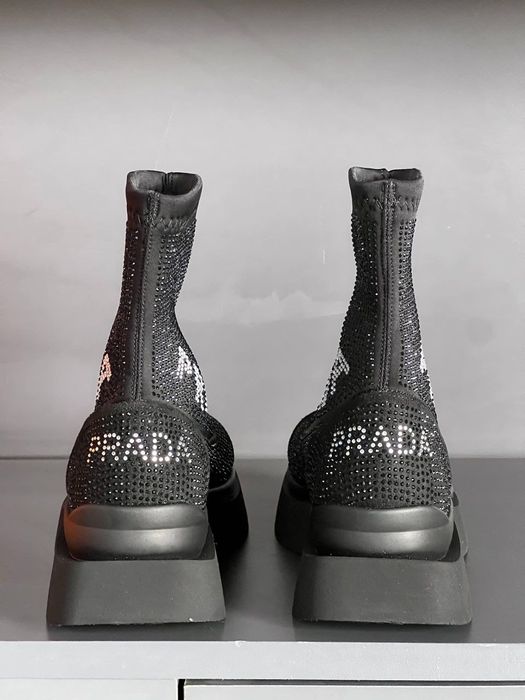 Prada  Louis Vuitton Cizme elastice acoperite cu strasuri