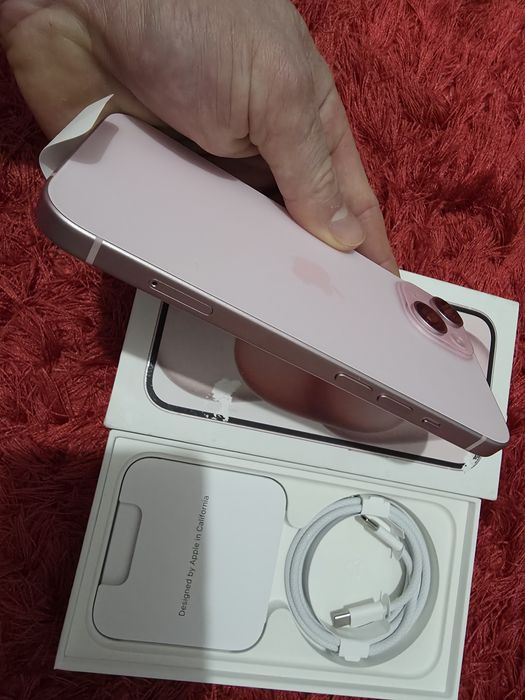 -Iphone 15, Nou, 128Gb, 8Ram, 0 cicluri incarcare, nefolosit, Pink Tit