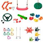 Accesorii locul de joaca: leagan, tobogan, tiroliana, pietre catarat