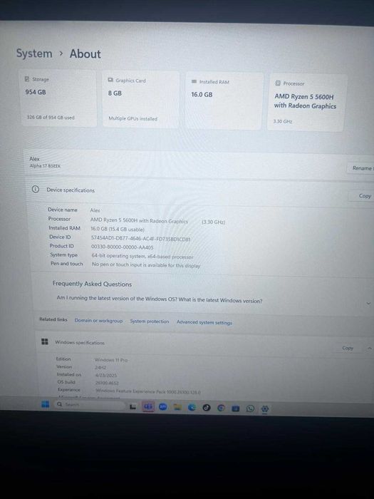 Laptop Gaming MSI Alpha 17 B5EEK-026XRO