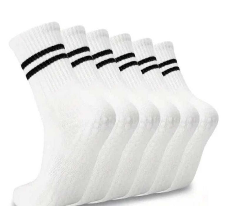 Бели къси чорапи за йога, танци и пилатес