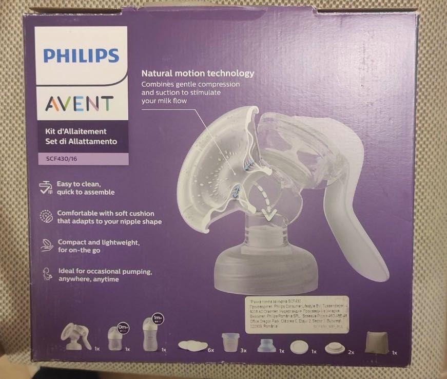 Начален комплект с ръчна помпа за кърма Philips-AVENT SCF430/16,щ