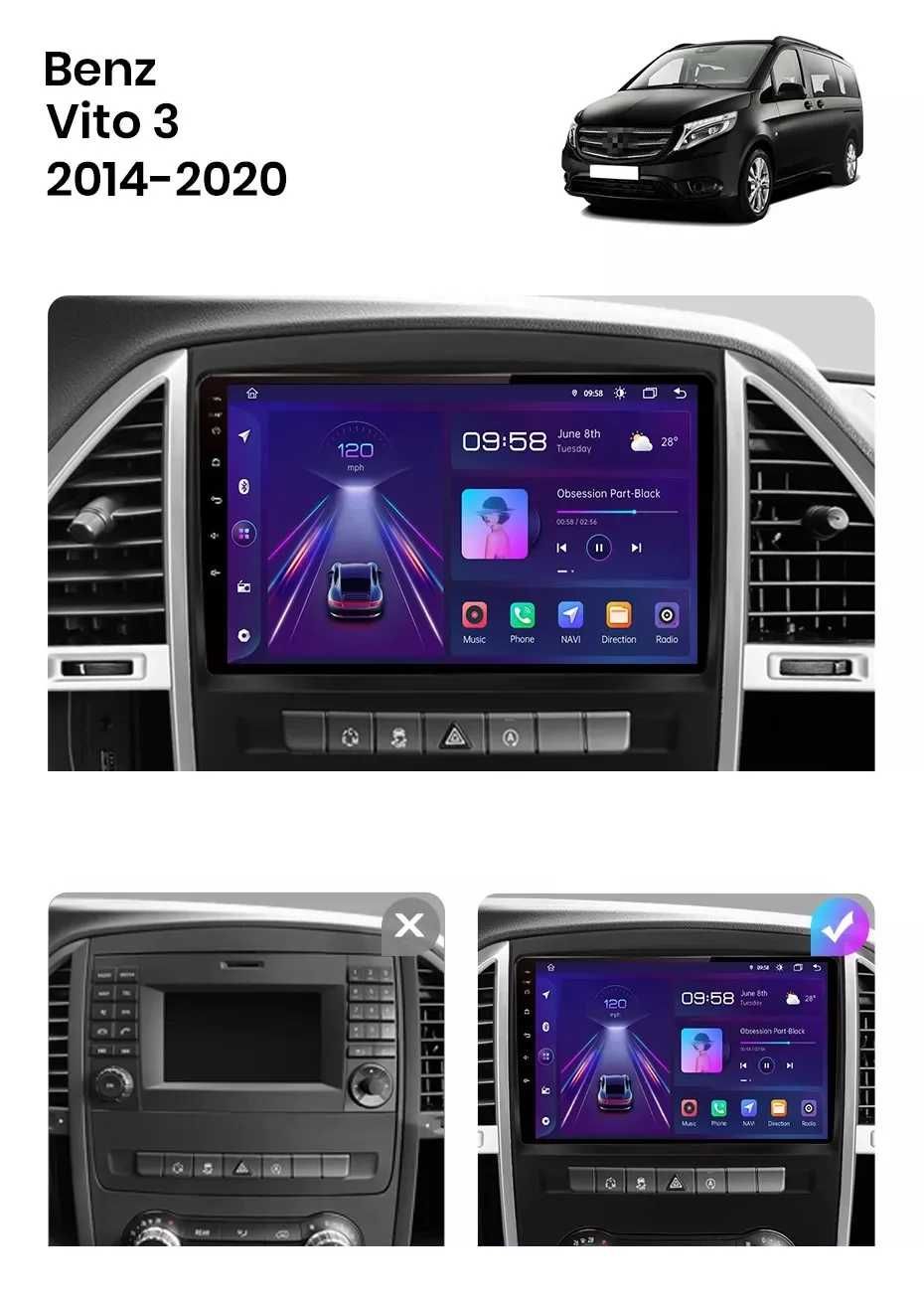 Navigatie Dedicata Mercedes Vito W447 (2014-2021),10", Bluetooth, Wifi