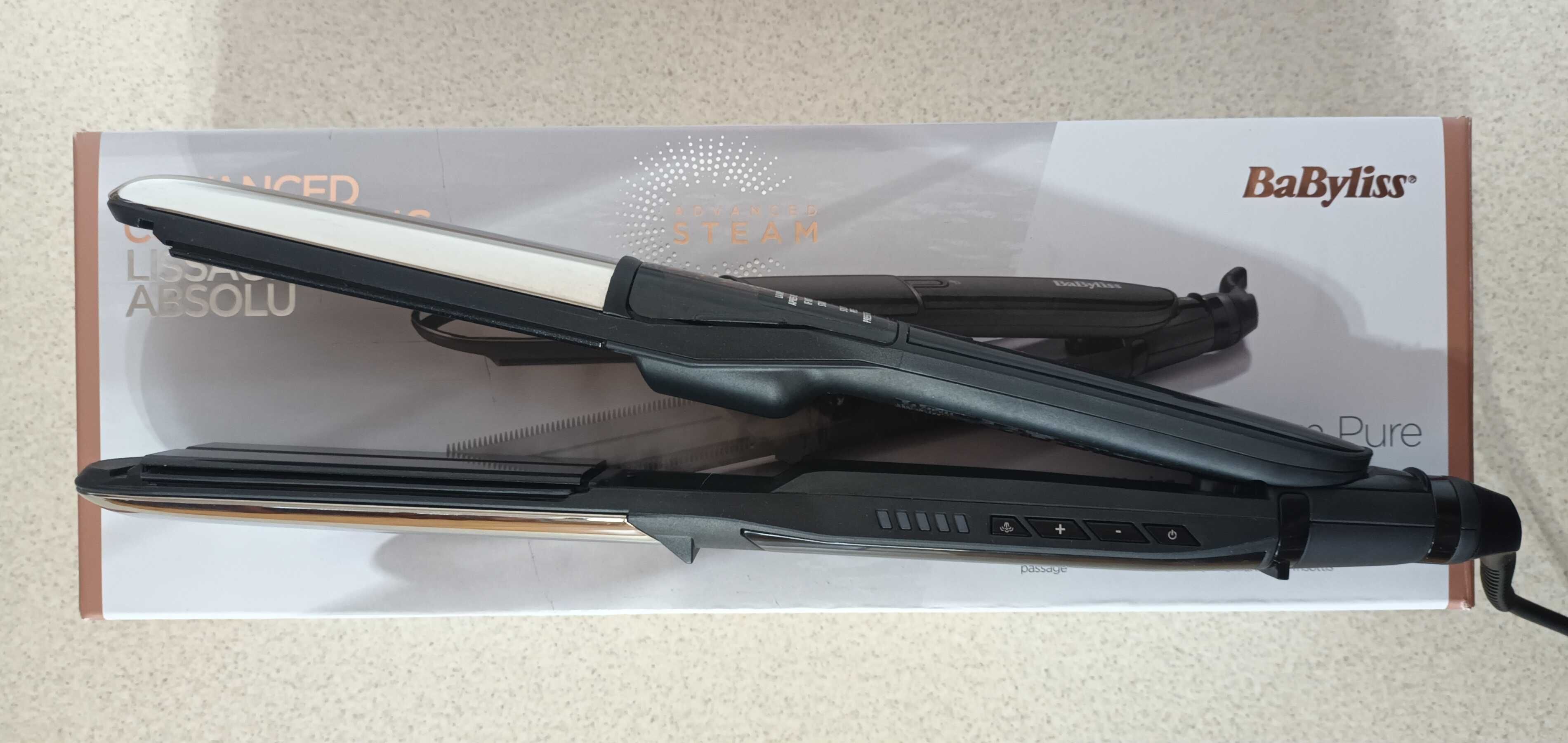 Placa de par cu aburi 2 in 1 Steam Pure ST495E,Babyliss