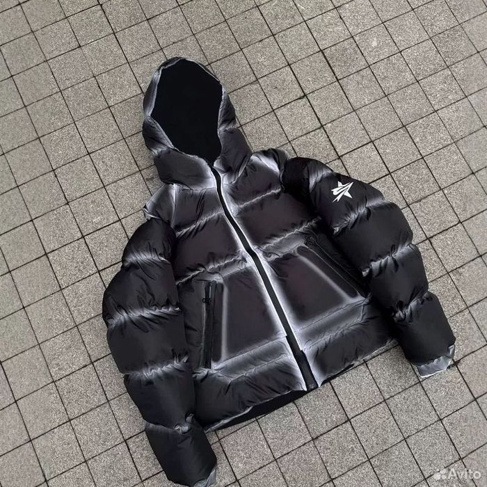 Куртка  Новый кожаный пуховик Tommy Sinny Shade, M‑XL, чёрный/красный/