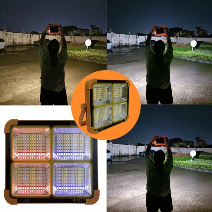 Proiector LED 500W cu Panou Solar CAMPING,PESCUIT