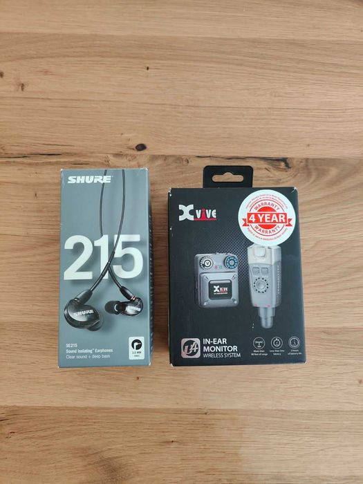 Безжична in-ear система XVive U4 + слушалки Shure SE215-K-EFS