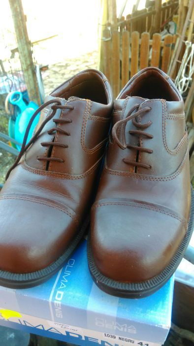 Pantofi piele maro din piele naturala