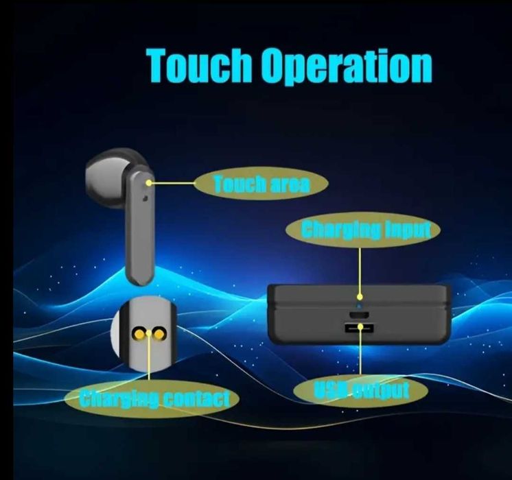 Безжични слушалки TWS с дигитален LED дисплей и зарядна кутия