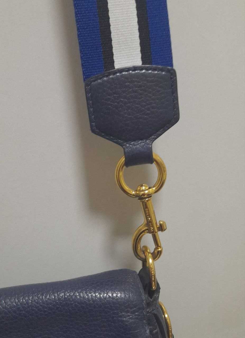 Сумка Marc Jacobs Small Navy Blue Pebbled Leather Gotham Saddle Bag