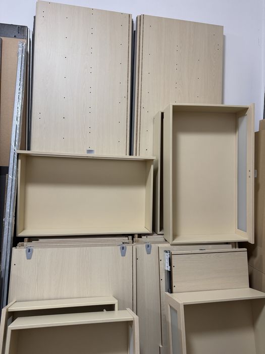 Dressing/Dulap 300/240/65 cm 3 usi culisante sticla alba