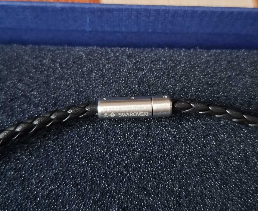 Swarovski Nano Crown lant piele & cristal maro,original,nou - reducere