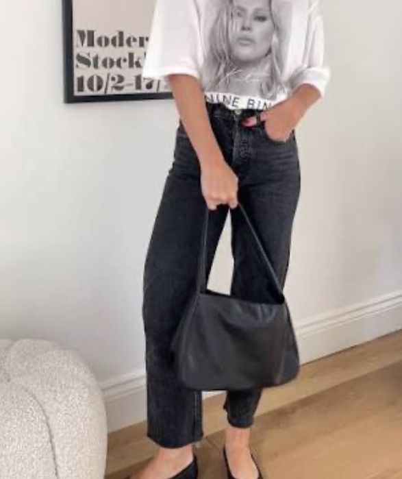 Zara дънки TRF Streight leg Mid-Rise Jeans