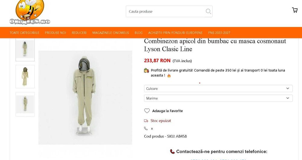 Costum apicol LYSON cu mască