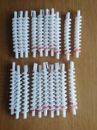 Bigudiuri spiralate plastic 20 buc + pensula de vopsit părul