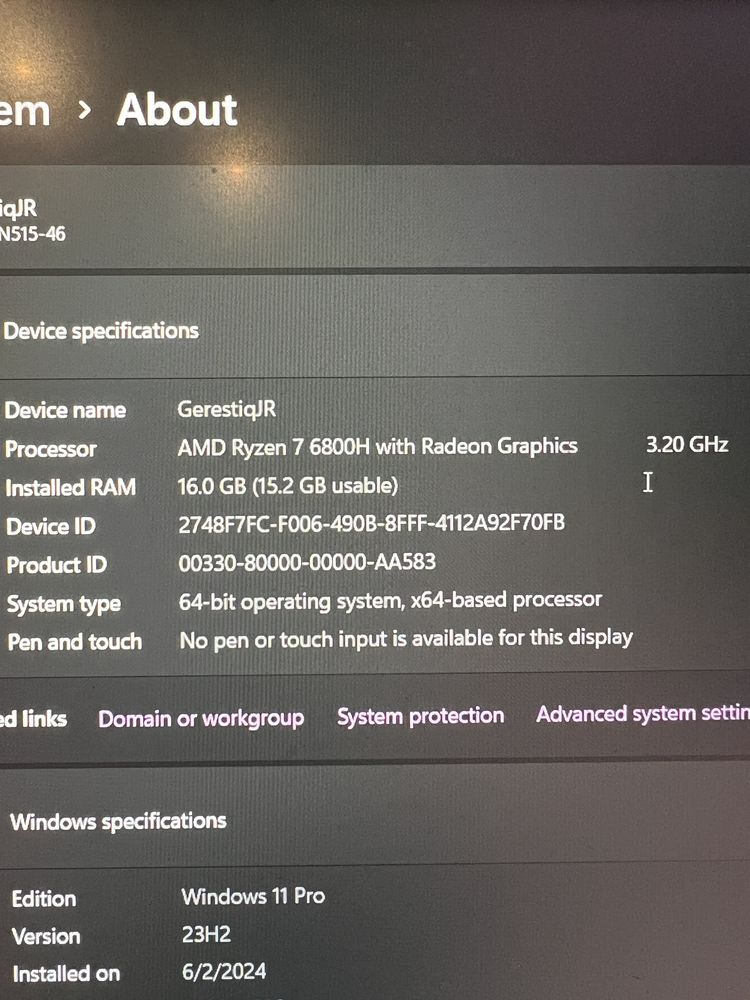 ГЕЙМЪРСКИ ЛАПТОП-acer nitro an515-46+ПОДАРЪК