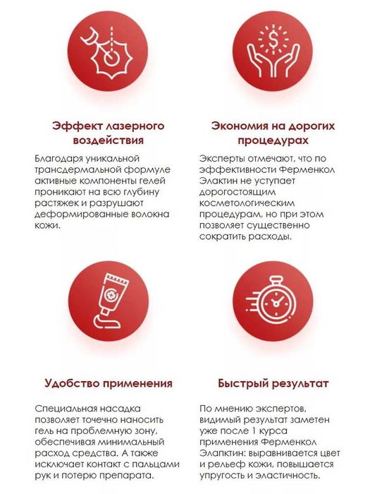 Ферменкол Элактин. Гели от растяжек и постакне, 2 геля по 15г