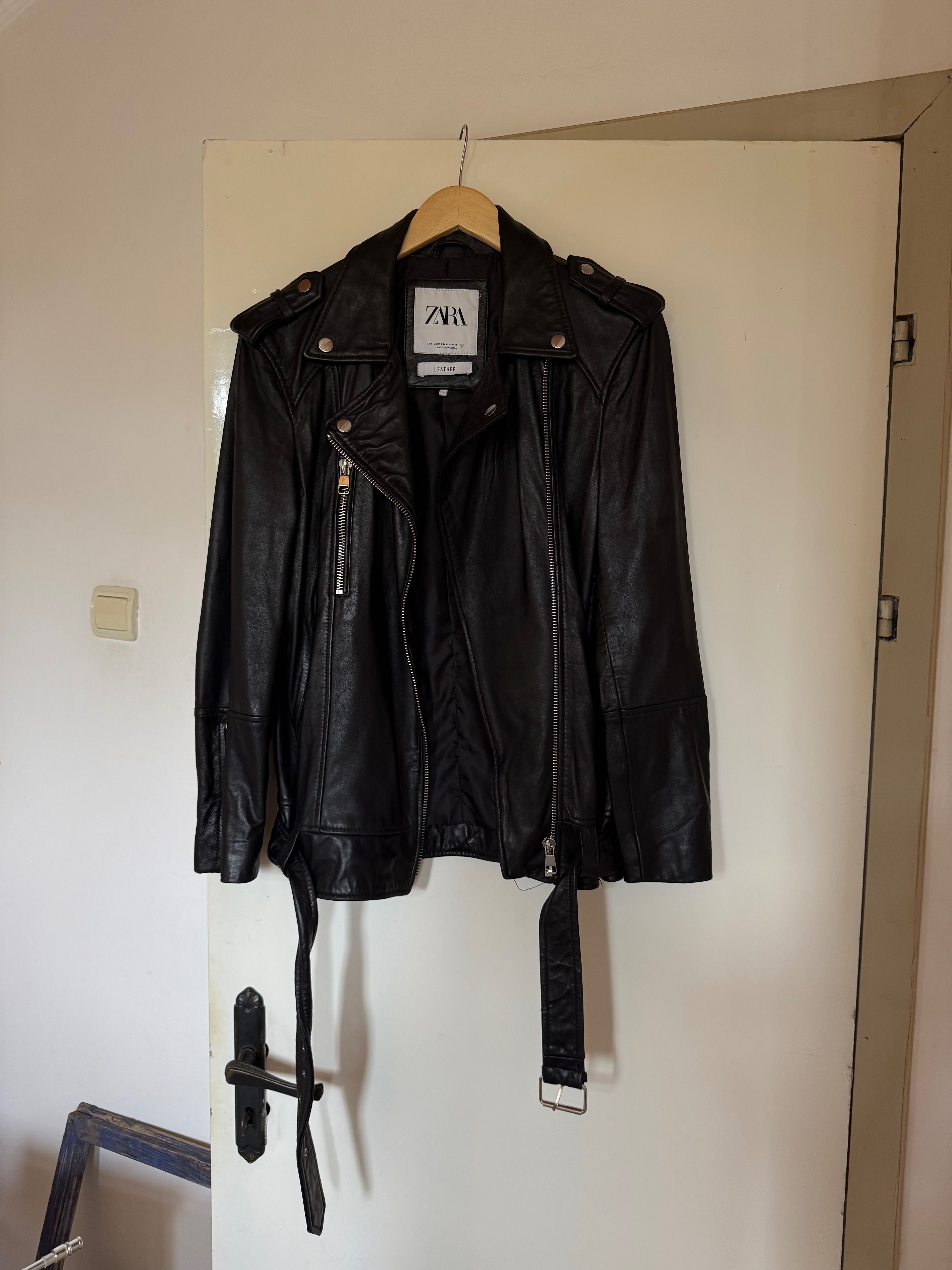 Zara кожено дамско яке М