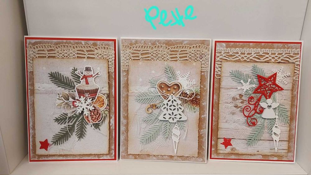 Ръчно изработени коледни картички с различни техники
