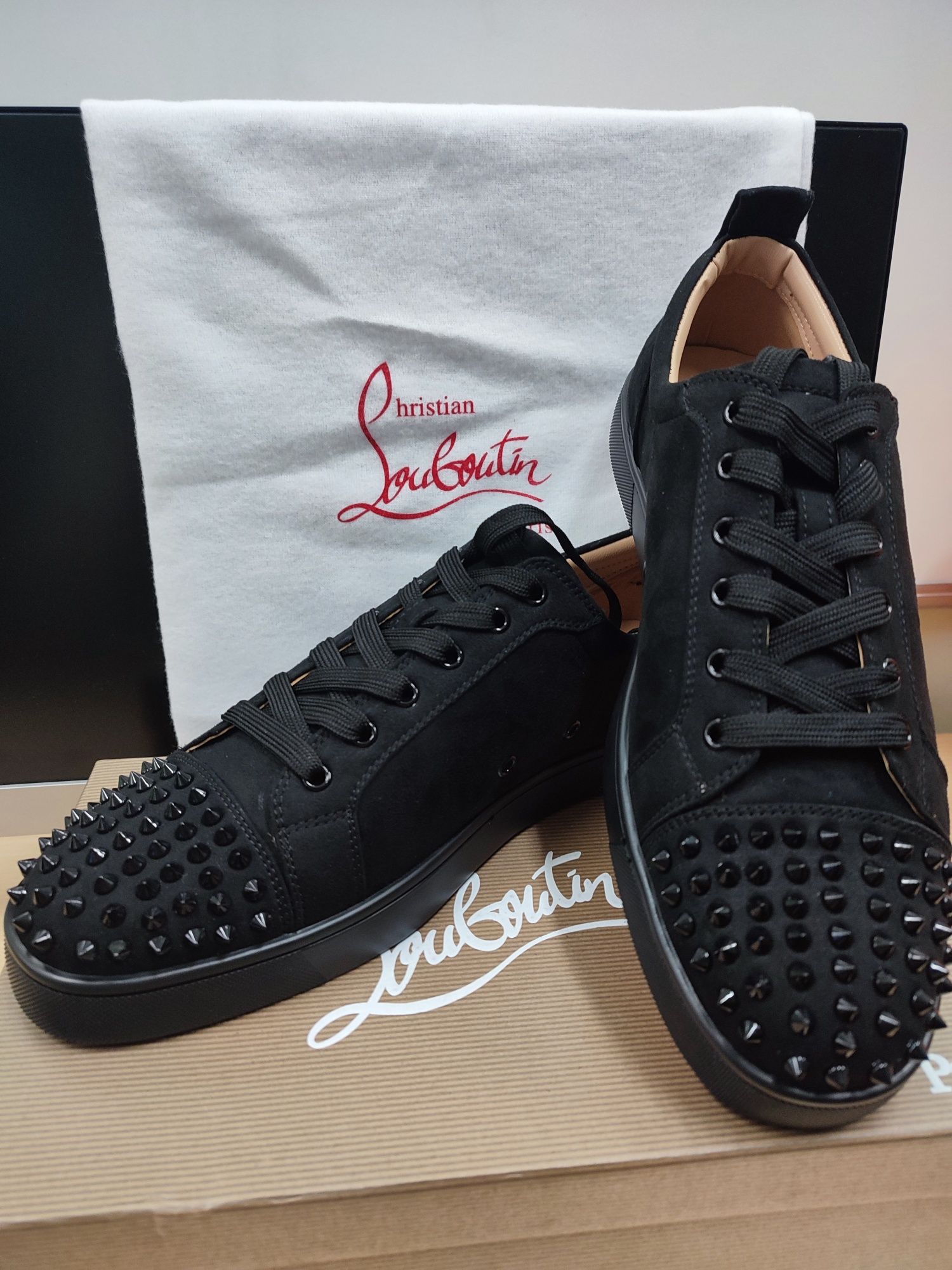 Christian Louboutin - Louis Junior Spikes черни