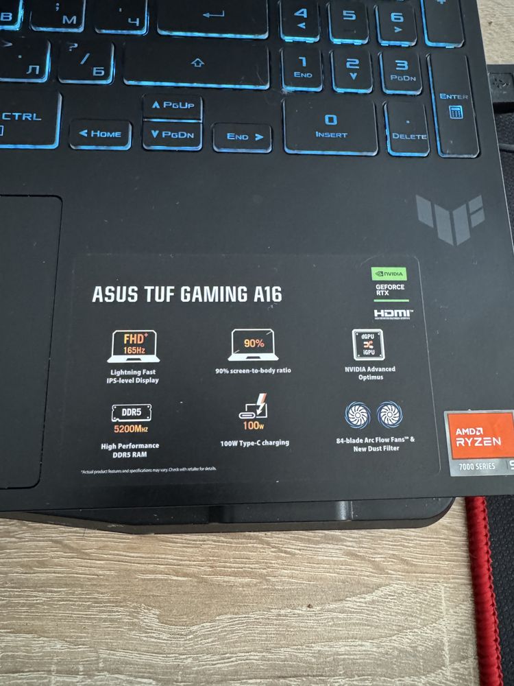 Asus A16 GTX4060 Ram 32Gb, 1TB ssd