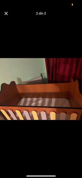 Patut de lemn plus saltea