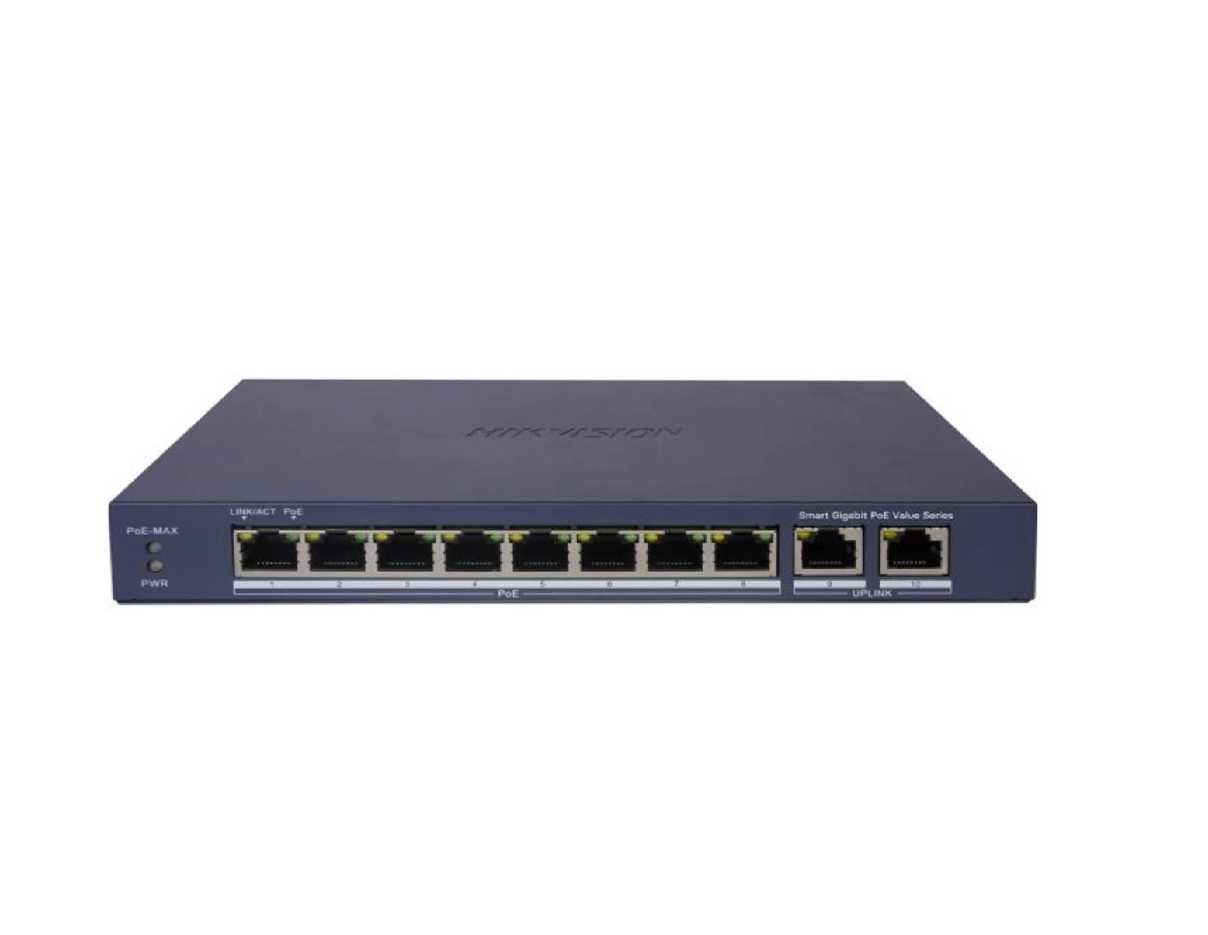 10-Портов PoE Суич Hikvision DS-3E1510P-EI/M