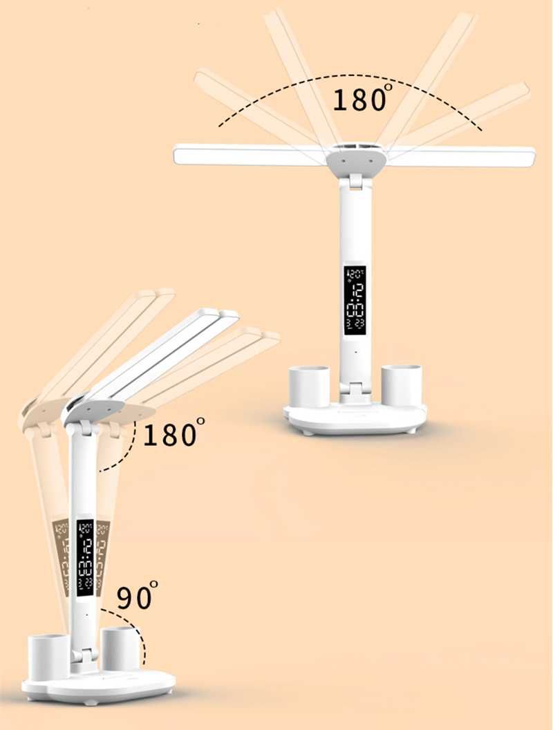 Настольная сенсорная лампа, календарь, температура и держателем ручки