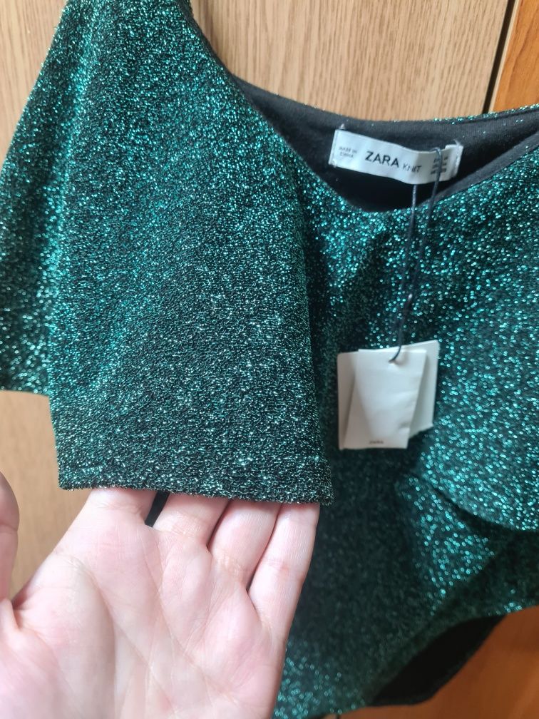 Top Zara verde smarald Nou