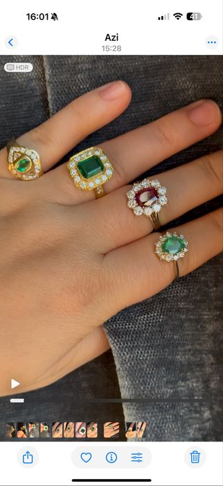 Inel cu Smaral si Diamante Naturale