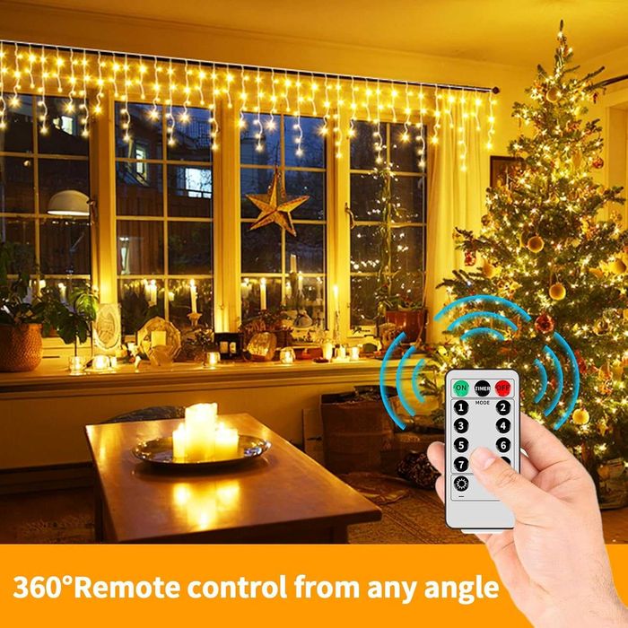 Коледни светлини тип „ледуни“, 25M+5M 800 LED, 8 режима