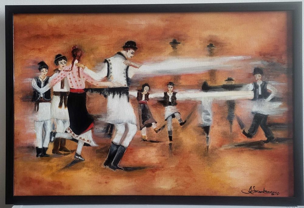 HORA-tablou nou, pictura in ulei, pictor roman consacrat