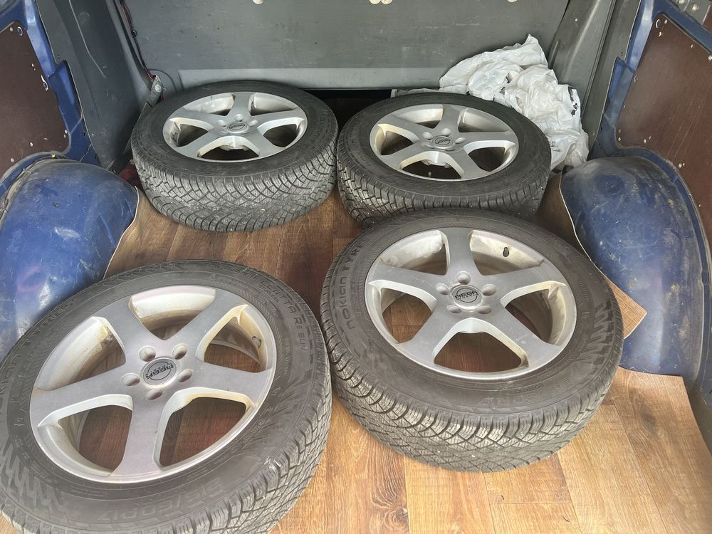 Jante 17” 5x112 cu cauciucuri iarna Nokian 215/60/R17 noi