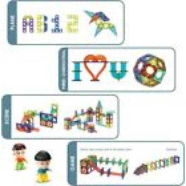 Set Inteligent de Constructie Magnetic cu Lumina , 75 piese, Komazi