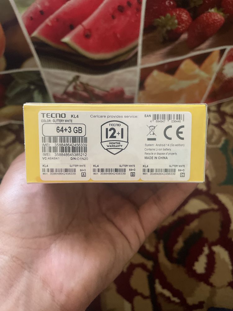 Tecno spark Go1 yangi ochilmagan