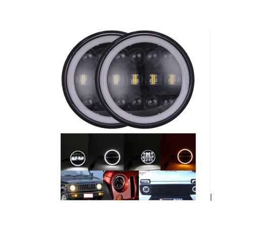 LED фар лампа халоген 12V-24V къси/дълги 4800lm,7 инча, 18см