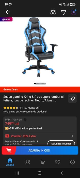 Scaun gaming Kring Sif