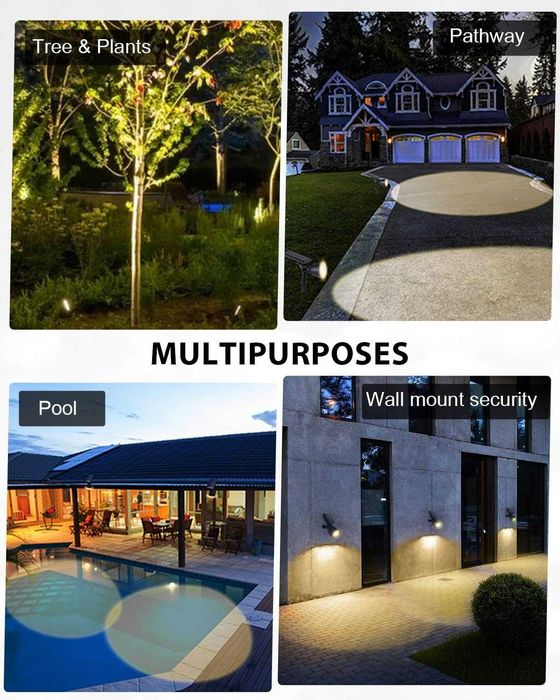 НОВИ! Комплект от 2 бр. Соларни градински спот лампи, топло бяло