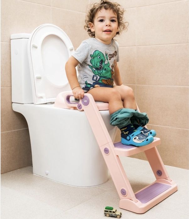 Reductor WC copii cu scarita pliabila si sezut moale Babysnugg