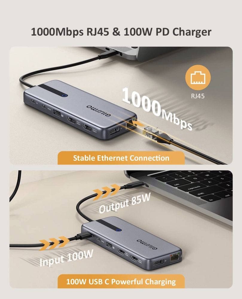 GIISSMO 13in1 usb c Hub — Концентратор DisplayPort Adapter Переходник