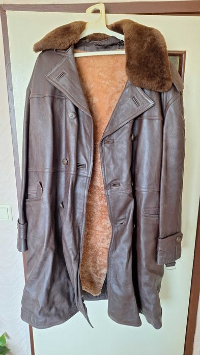 Качествено зимно палто  ИСТИНСКА КОЖА - размер XL