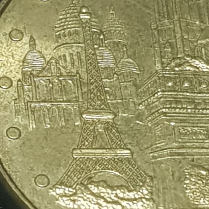 Медал монета Paris алуминий мед никел 4монумента 2015