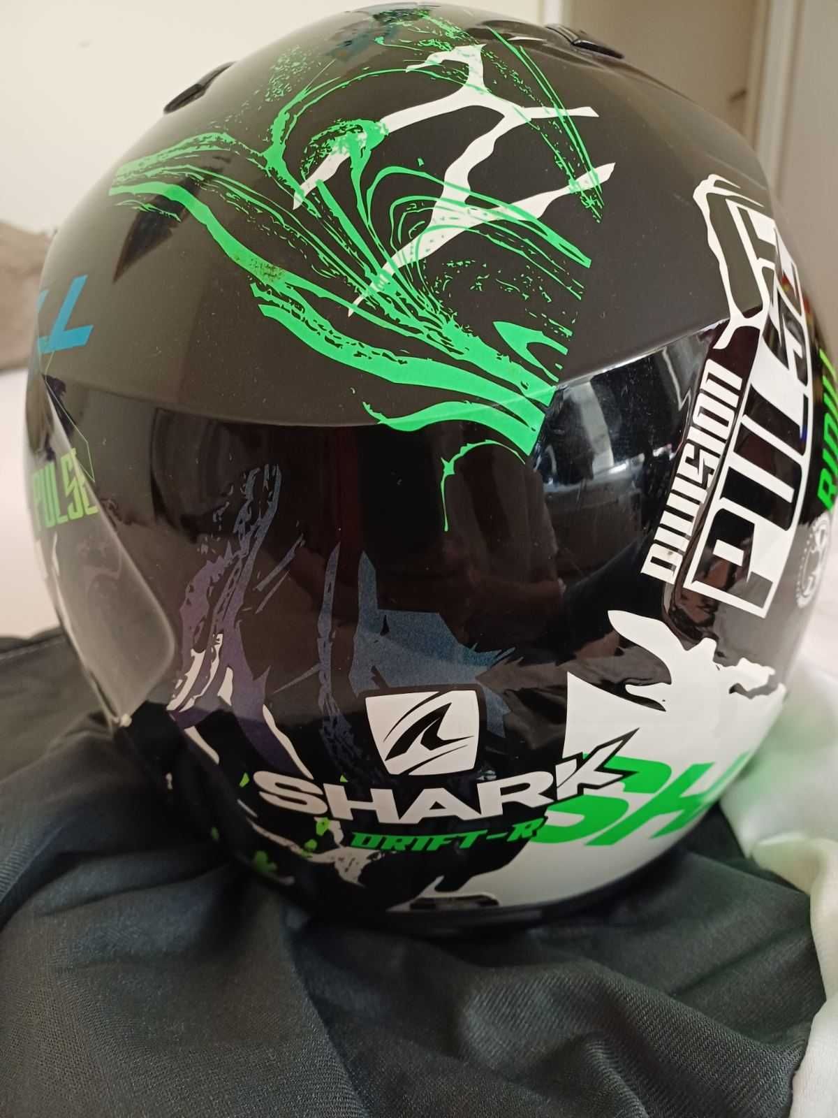 Каска за мотор: SHARK RIDILL DRIFT-R BLACK/GREEN размер: S