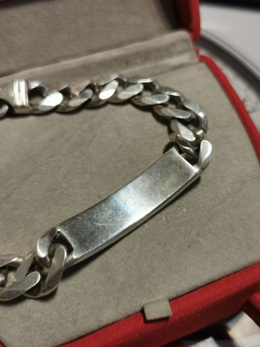 Bratara masiva din argint 925 cu placa de gravat