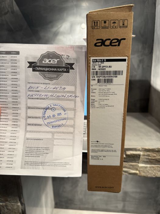 КАТО ЧИСТО НОВ Acer Nitro V 15 RTX 3050 + гаранция