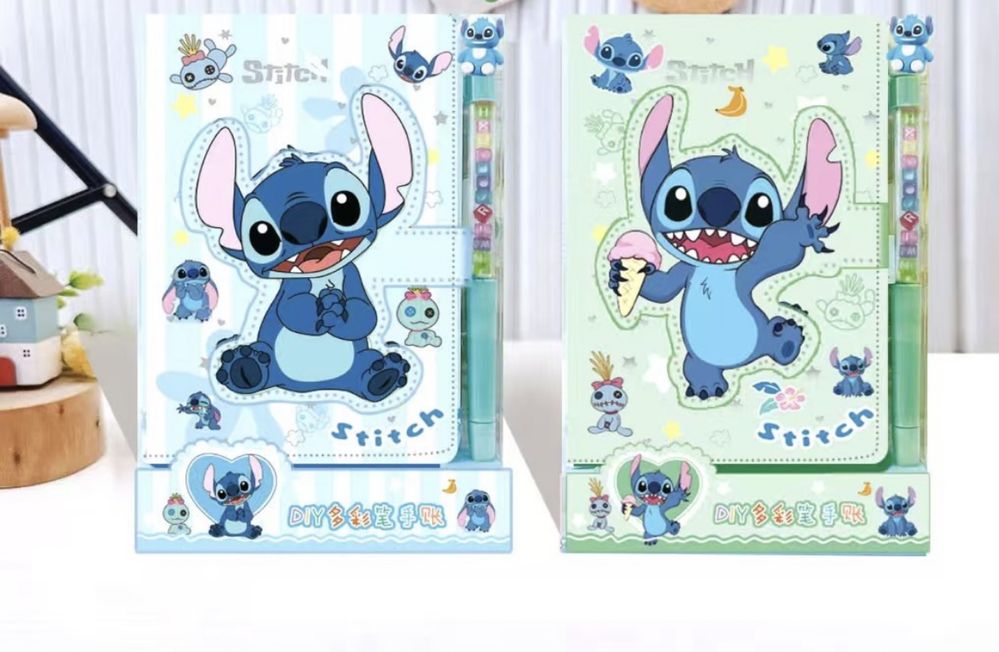 Тефтер с химикал Стич/Капибара, тетрадка Stitch/Capybara