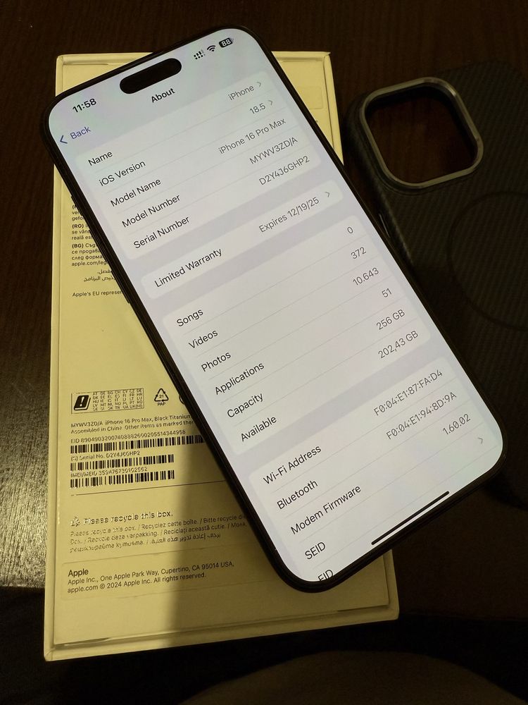 Iphone 16 Pro Max 256 Gb Black Titanium